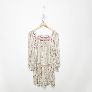 Free People Dance The Magic Tunic Top oversized embroidered semi sheer womens XS